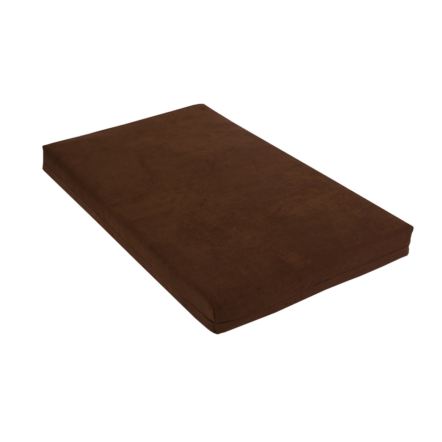 The Orthopedic Memory Foam Dog Bed is a rectangular brown bed with a smooth surface, designed for arthritis relief, shown against a white background.